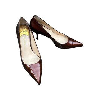 Cole Haan Fiona Low Air Dark Amber Patent Leather High Heel Pumps Size 10AA